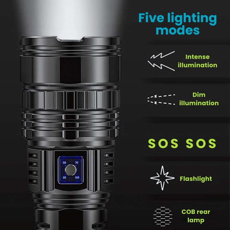 Super LED tactical flashlight - Faciup