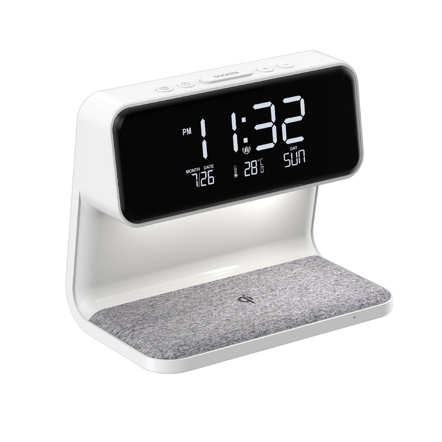 Creative 3 In 1 Bedside Lamp Wireless Charging LCD Screen Alarm Clock Wireless Phone Charger - Faciup