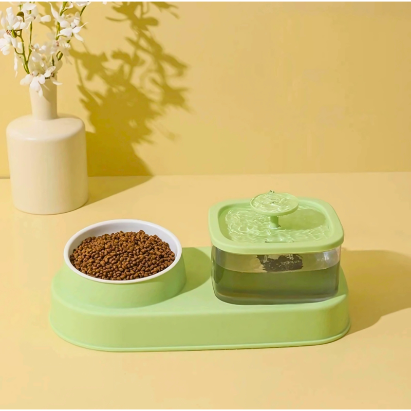 Cat water dispenser and feeding bowl 2-in-1 - Faciup