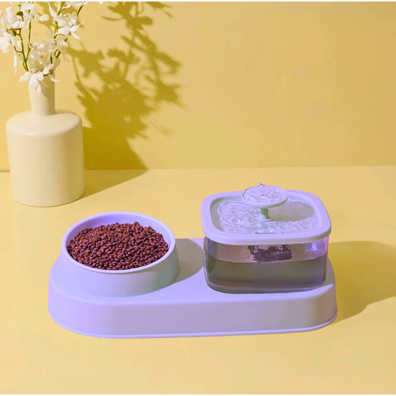 Cat water dispenser and feeding bowl 2-in-1 - Faciup