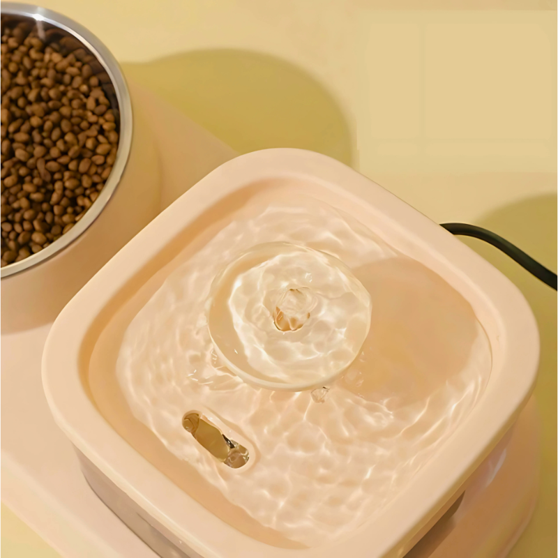 Cat water dispenser and feeding bowl 2-in-1 - Faciup